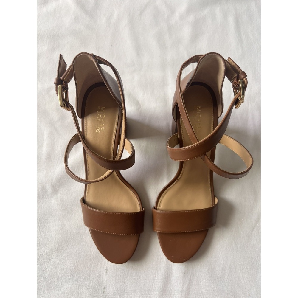 Michael Kors Size 8.5 Ava Patent Leather Crisscross Ankle Strap Stiletto Heels - Picture 4 of 7